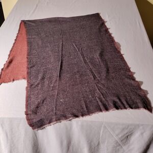 Ravissant Two Sided Two Colored Scarf Orange Purple Fuzzy Edges 27" x 68"